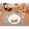 4pk Cotton Gingham Placemats White/Black - Lush Décor: Kitchen Decor, Classic Plaid, Rectangle, Machine Washable - image 3 of 4