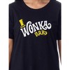 Willy Wonka Womens' Wonka Chocolate Bar Nightgown Sleep Pajama Shirt Black - 2 of 3