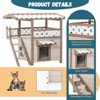 FURNIinspire Feral Cat House Outdoor 2 Story Kitty Houses with Escape Door,Curtain & Stair,30.5"*24"*29.5" - 3 of 4