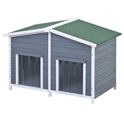 UbMelt Medium Dog House Outdoor & Indoor Use WaterProof Wood Dog Crate with Porch and 2 Doors,Sturdy&Durable
