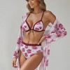 Anna-Kaci Swim Women's 3 Piece Floral Print Swimsuit Set with High Waist Bikini Bottoms Tie Front Top and Cover Up - 3 of 4