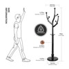 Bekrvio 74” Freestanding Solid Wood Coat Rack Tree with Hooks,Heavy Duty Standing Coat Tree with Round Base for Clothes/Hat in Entryway Bedroom - 3 of 4