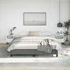 Bed Frame Dark Gray Polyester Fabric, Plywood, Engineered Wood King - 3 of 4