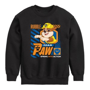 Boys' - Paw Patrol - Team Paw Rubble Graphic Long Sleeve Fleece Sweatshirt - 1 of 4