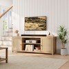 TV Stand, Farmhouse Entertainment Center with 2 Natural Rattan Doors and Height Adjustable Shelves, Modern Media TV Console for Living Room, Bedroom - 3 of 4