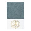Linum Home Textiles 100% Turkish Cotton MONICA Gold Thread 3PC Embellished Towel Set - 3 of 4