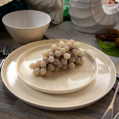 Cream Melamine 12-Piece Outdoor Dinnerware Set