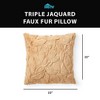 HGTV Triple Jacquard Carved Faux Fur Pillow Autumn Bliss Snowbound 22 x 22 inches - 4 of 4