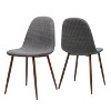 CAVINAS Modern Curve-Back Dining Chairs with Wood Finished Metal Legs, Set of 2, Upholstered Seat for Kitchen, Dining Room - 2 of 4