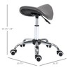 Ergonomic Rolling Saddle Stool PU Leather Hydraulic Spa Stool Height Adjustable Swivel Drafting Medical Salon Chair - 3 of 4