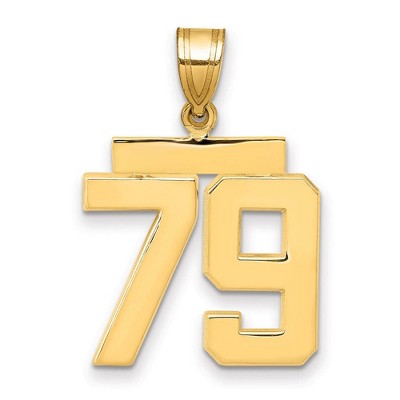 Black Bow Jewelry 14k Yellow Gold, Athletic Collection Medium Polished Number 79 Pendant