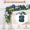 Christmas Garland, Prelit 6Ft/9Ft Battery Operated - Multi-Color Lights, Pine Cones, Bowknot, Berries - 4 of 4