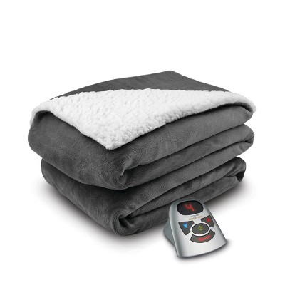Biddeford Blankets Velour Sherpa Electric Bed Blanket