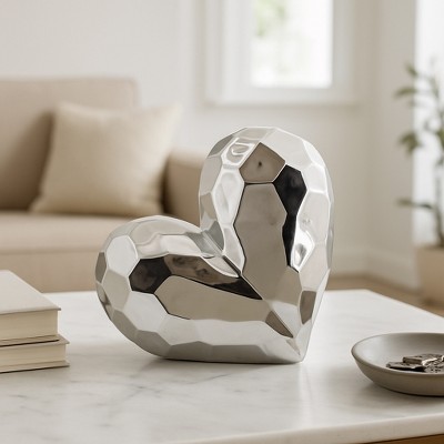 Creative Abstract Ceramic Heart Sculpture, Room, Office Decor or Gift