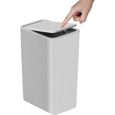 Bathroom Trash Can with Lid, 10 Liter/ 2.6 Gallon Slim Garbage Can, Small Trash Bin Waste Basket with Pop-Up Lid