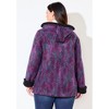 Catherines Petite Printed Fleece Coat With High Pile Fleece Lining - 3 of 4