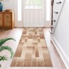 Geometric Hallway Rugs 2x6 Non-Slip Runner Rugs, Non-Shedding Plaid Indoor Carpet, Stain-Resistant Ultra-Thin Floor Carpet Mats for Bedroom - 2 of 4