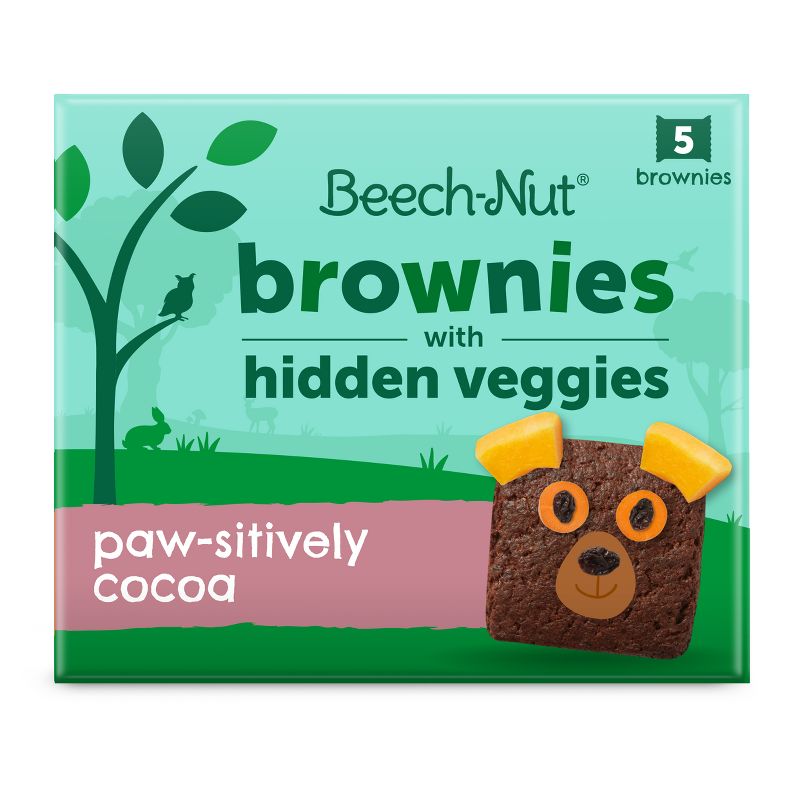 Beech-Nut Hidden Veggies Brownies Chocolate Toddler Snacks - 4.1oz/5pk, 1 of 9
