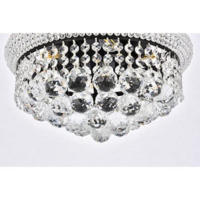 Primo 14'' Chrome Flush Mount with Clear Royal Cut Crystal