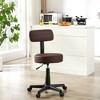 VECELO Armless Chair Rolling Stool with Backrest for Garage Shop Workbench Salon - 4 of 4