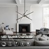 Rennnsan Mirove 27" W 4 -Light Aluminum LED Modern Sputnik Chandelier in Black & Chrome & Gold - 3 of 4