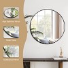 TopComfy Makeup Mirrors Round Mirror Circle Wall Mirror Metal Frame Circle Bathroom Mirror Circular Mirrors for Bedroom, Black, 24"*24"*0.6" - 3 of 4
