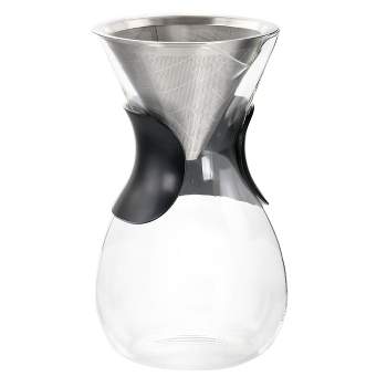 Mr. Coffee Verduzco 1 Liter Clear Glass Pour Over Coffee Maker with Fine Mesh Filter