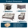 Gymojoy 8 Pieces Outdoor 6 Inch Sofa Swivel Chair Ottoman with Fire Pit Table - 3 of 4