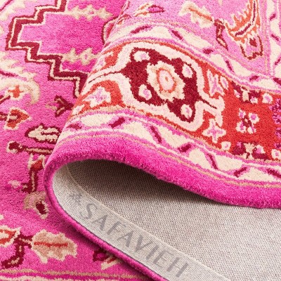 Handmade Tufted Wool Rectangular Rug in Red/Pink, 8' x 10'