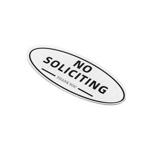 Unique Bargains Smooth Self-Adhesive Decor Home Business No Soliciting Sign - 1 of 4