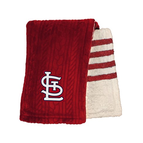 Mlb St. Louis Cardinals Knit Embossed Sherpa Stripe Throw Blanket : Target