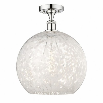White Mouchette - 1 Light Semi-Flush Mount In Modern Style-16.75 Inches Tall and 13.75 Inches Wide