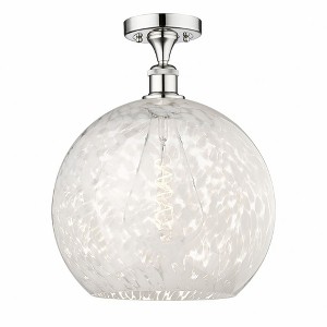 White Mouchette - 1 Light Semi-Flush Mount In Modern Style-16.75 Inches Tall and 13.75 Inches Wide - 1 of 1