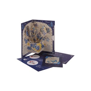 Unique Bargains Greeting Card Rose Garden Series Butterfly Rose Small Paper 5.5"x3.9"x0.4" 1 Pc - 1 of 4