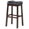 Black and Cappuccino 30" High Upholstered Bar Stools (Set of 2) - 4 of 4