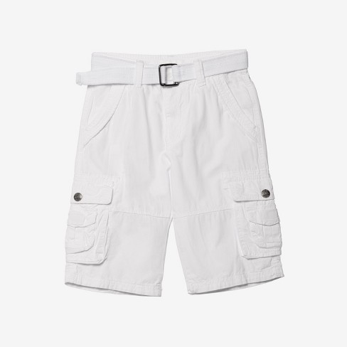 Raw X Boy's Belted Twill Cargo Shorts In White Size 18 : Target