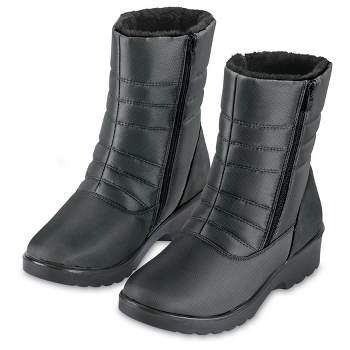 Collections Etc Quilted Nylon Zipper Boots