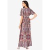 Roaman's Women's Plus Size Wrap Maxi Crinkle Dress - 3 of 4