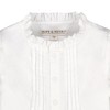 Hope & Henry Girls' Ruffle Neck Blouse with Pintucks (White, 6-12 Months) - image 2 of 4