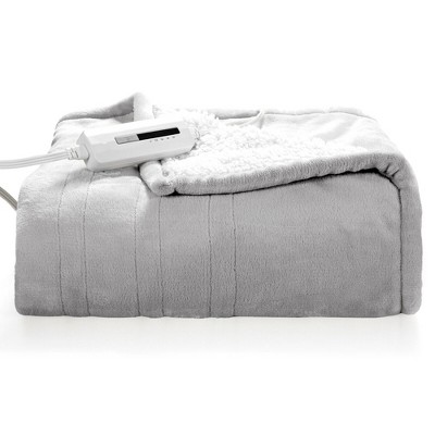 Tangkula Electric Blanket Heated Throw, Flannel Double Side Heating Blanket 50"x60" w/ 5 Heating Levels, Washable Cover