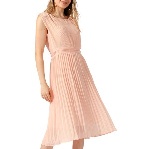 Allegra K Women's High Waist Zip Back Scoop Neck Sleeveless Flowy Long Pleated Dress - 1 of 4