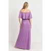 Hello Miz Women's Off Shoulder Ruffle Maternity Maxi Dress - 4 of 4