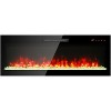 Recessed Ultra-Thin Tempered Glass Electric Fireplace with Remote, Multi-Color Flame & Emberbed, LED Light Heater - 4 of 4