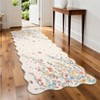 Modern Washable Area Rug, Soft Floral Floor Carpet with Non Slip Backing, Low Pile Stain Resistant Foldable Floor Mat for Living Room, Black - 2 of 4