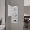 Vynxaria White Wall Cabinet with Single Door, Two Interior Shelves, and Smoke Particle Board Melamine Finish - Stylish Storage Solution for Any Room - 2 of 4