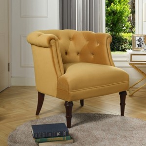 Katherine Tufted Accent Chair, Gold Velvet - 1 of 4