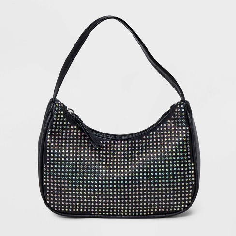 Girls Rhinestone Shoulder Bag art class Black