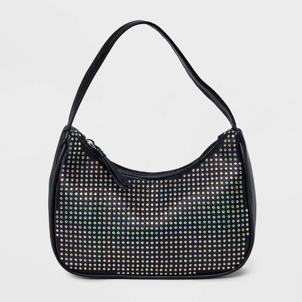 Girls' Rhinestone Shoulder Bag - art class™ Black