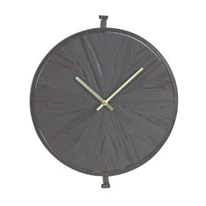 Modern Wood Wall Clock with Suspended Stand 16.25"D - 1 of 2
