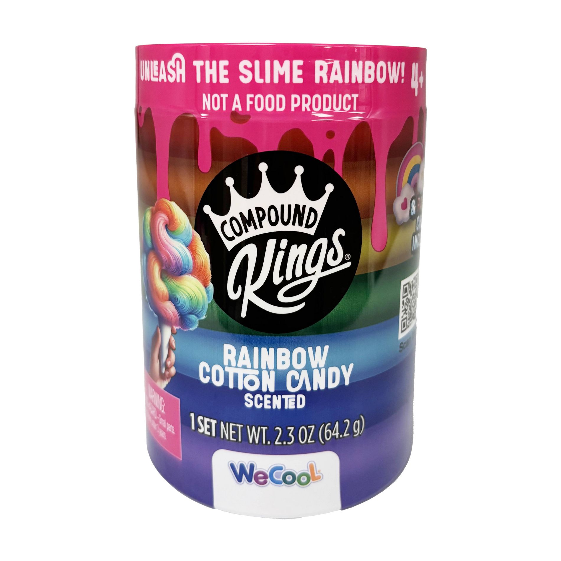 Compound Kings Rainbow Cotton Candy Layered Jar: Creative Thinking Slime for Kids, 0.55 lbs, 1 Piece